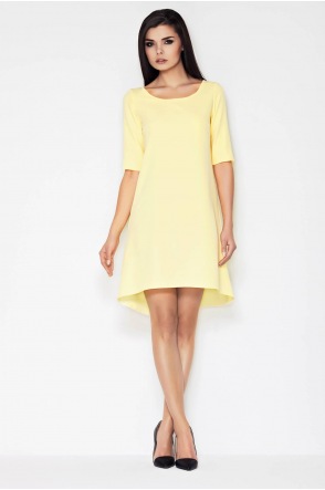 Sukienka A056 - Kolor/wzór: Żółty