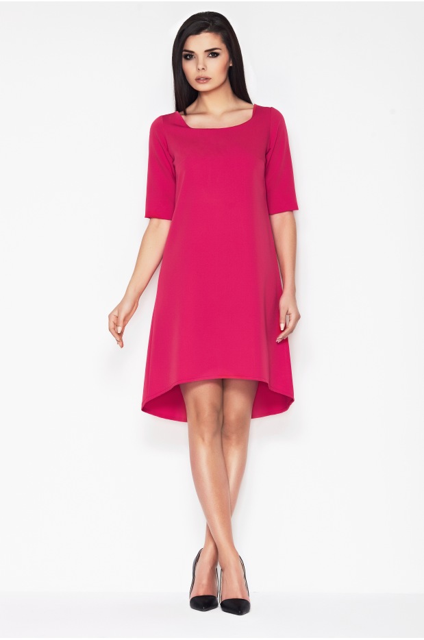 Sukienka A056 - Kolor/wzór: Róż - lewo