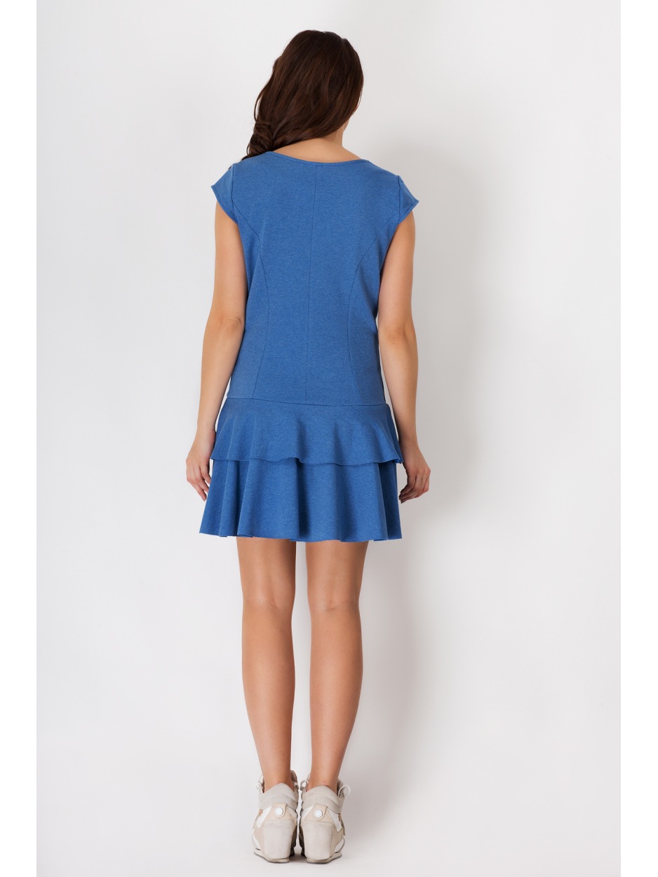 Sukienka A094 - Kolor/wzór: Niebieski - przód