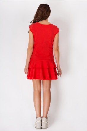 Sukienka A094 - Kolor/wzór: Czerwony