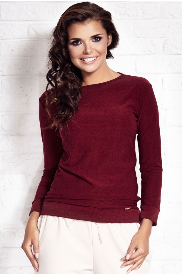 Sweter A109 - Kolor/wzór: Bordo - tył