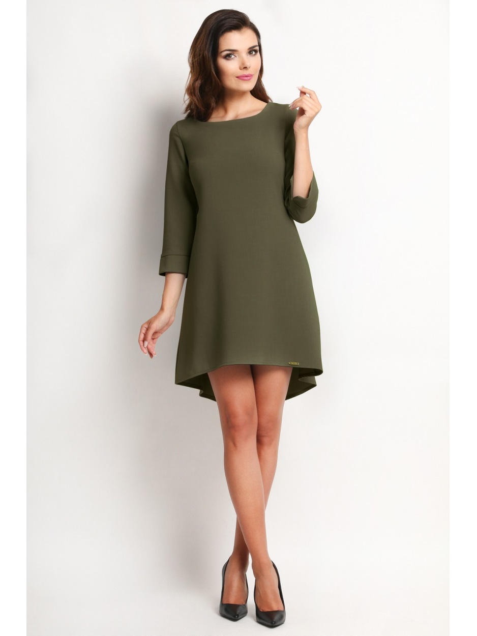 Sukienka A115 - Kolor/wzór: Oliwkowy - tył