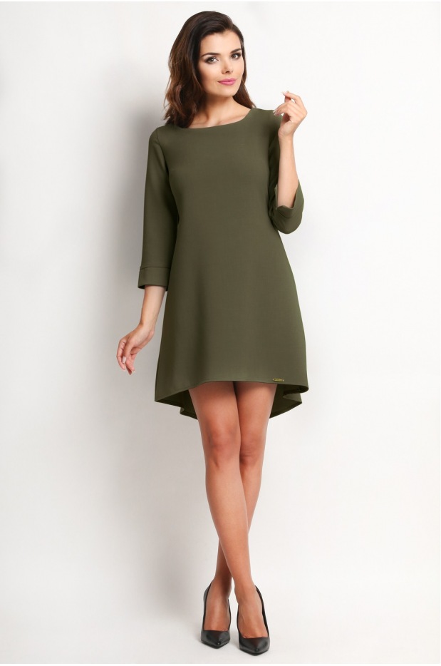 Sukienka A115 - Kolor/wzór: Oliwkowy - tył
