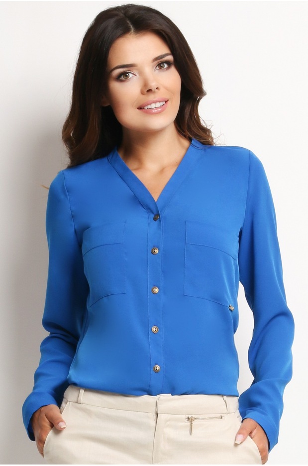 Koszula A126 - Kolor/wzór: Niebieski-tył