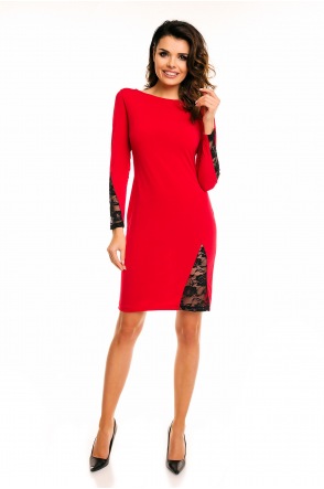 Sukienka A128 - Kolor/wzór: Czerwony