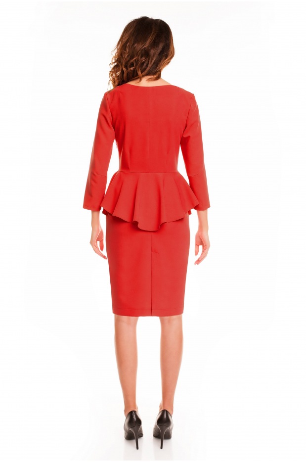 Sukienka A132 - Kolor/wzór: Czerwony - bok