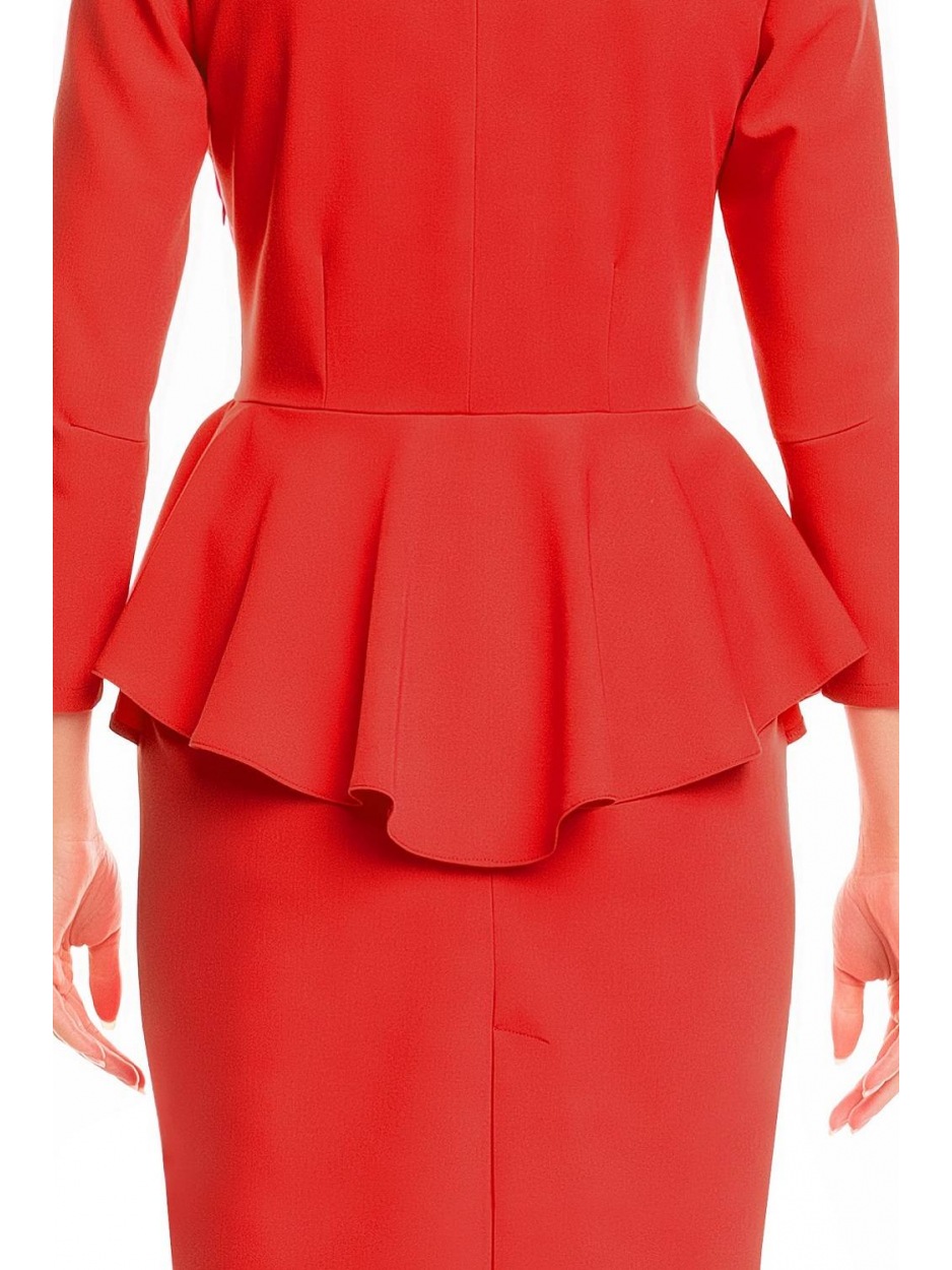 Sukienka A132 - Kolor/wzór: Czerwony - lewo