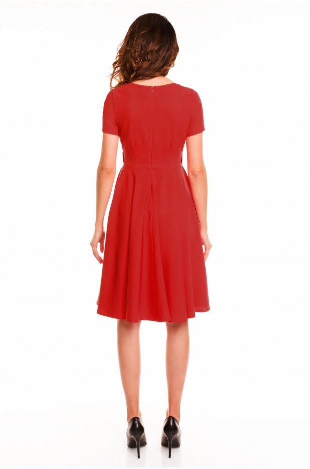 Sukienka A135 - Kolor/wzór: Czerwony - przód