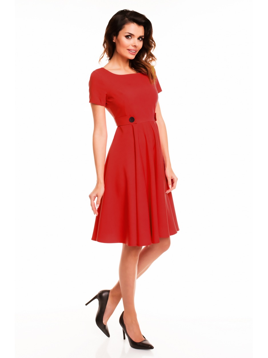 Sukienka A135 - Kolor/wzór: Czerwony - lewo