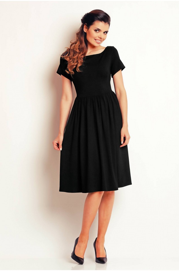 Sukienka A141 - Kolor/wzór: Czarny - przód