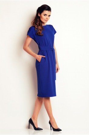 Sukienka A142 - Kolor/wzór: Niebieski