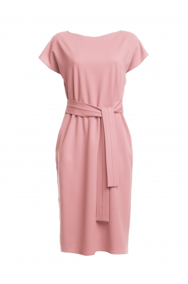 Sukienka A142 - Kolor/wzór: Pudrowy róż - dół