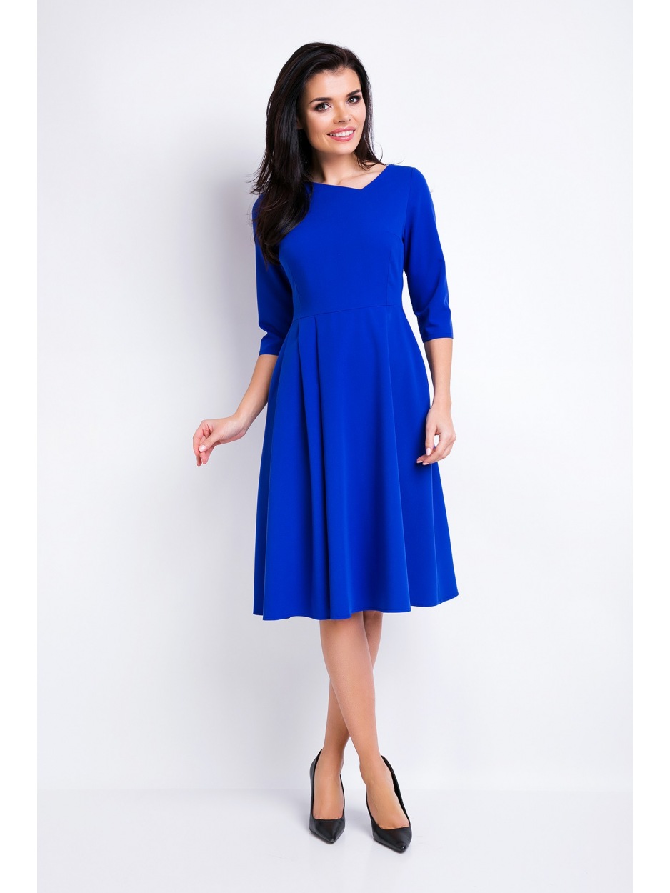 Sukienka A157 - Kolor/wzór: Niebieski - tył