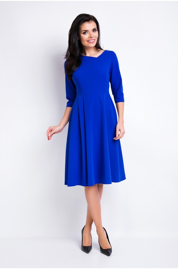 Sukienka A157 - Kolor/wzór: Niebieski - tył