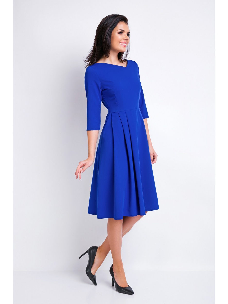 Sukienka A157 - Kolor/wzór: Niebieski - przód