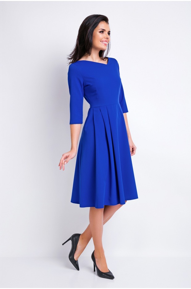 Sukienka A157 - Kolor/wzór: Niebieski - przód