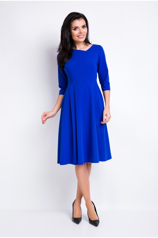 Sukienka A157 - Kolor/wzór: Niebieski - lewo