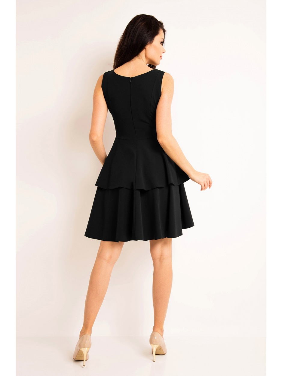 Sukienka A163 - Kolor/wzór: Czarny - bok