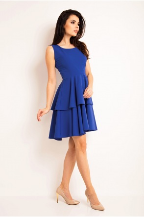 Sukienka A163 - Kolor/wzór: Niebieski