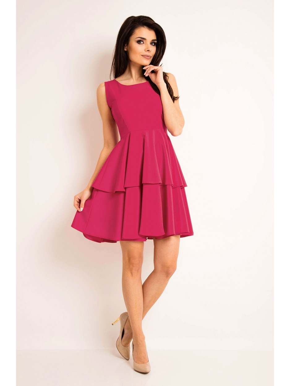 Sukienka A163 - Kolor/wzór: Róż - przód