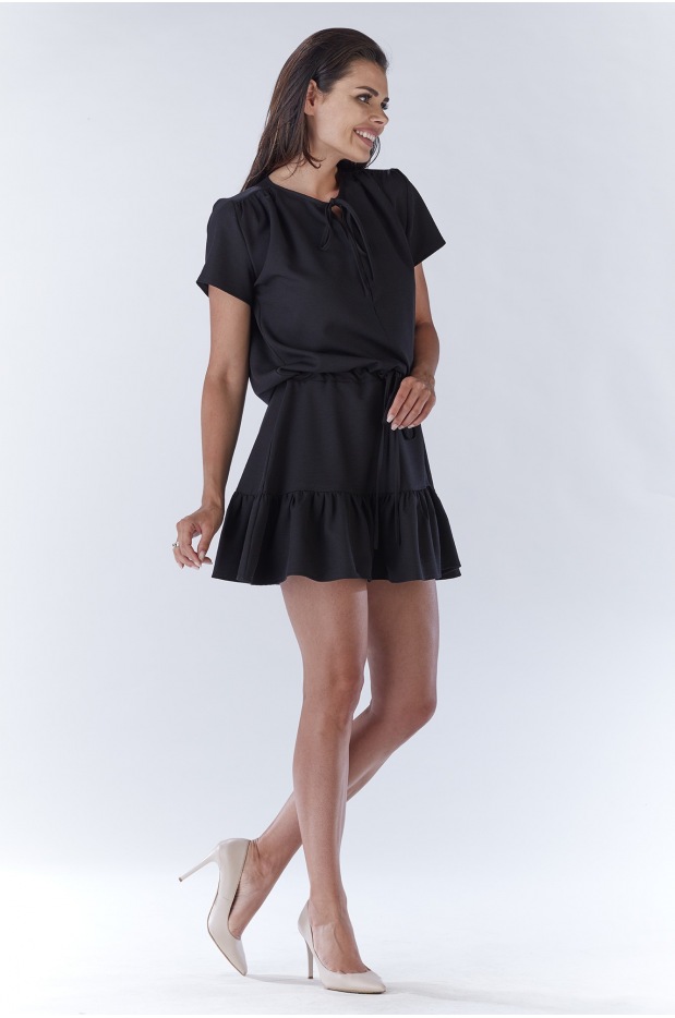 Sukienka A180 - Kolor/wzór: Czarny - przód