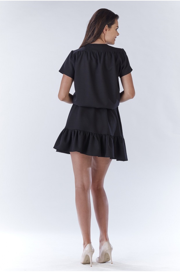 Sukienka A180 - Kolor/wzór: Czarny - bok