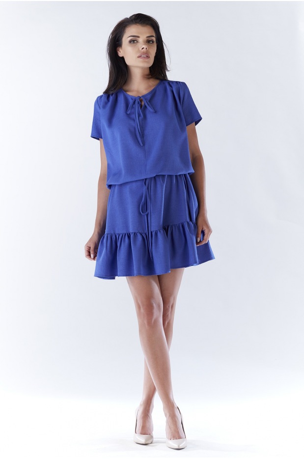Sukienka A180 - Kolor/wzór: Niebieski - tył