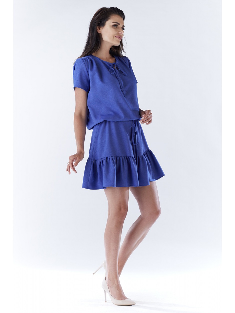 Sukienka A180 - Kolor/wzór: Niebieski - przód
