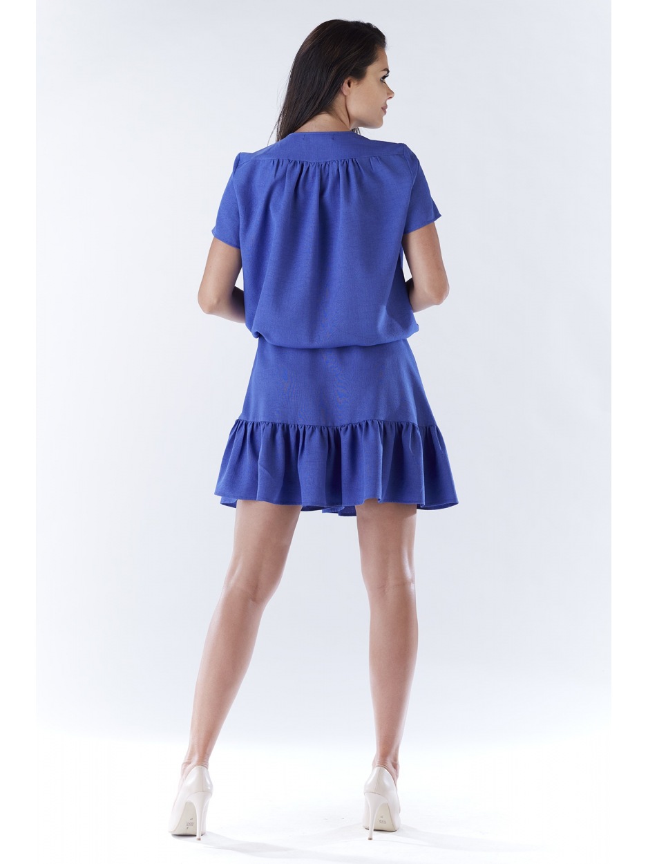 Sukienka A180 - Kolor/wzór: Niebieski - bok