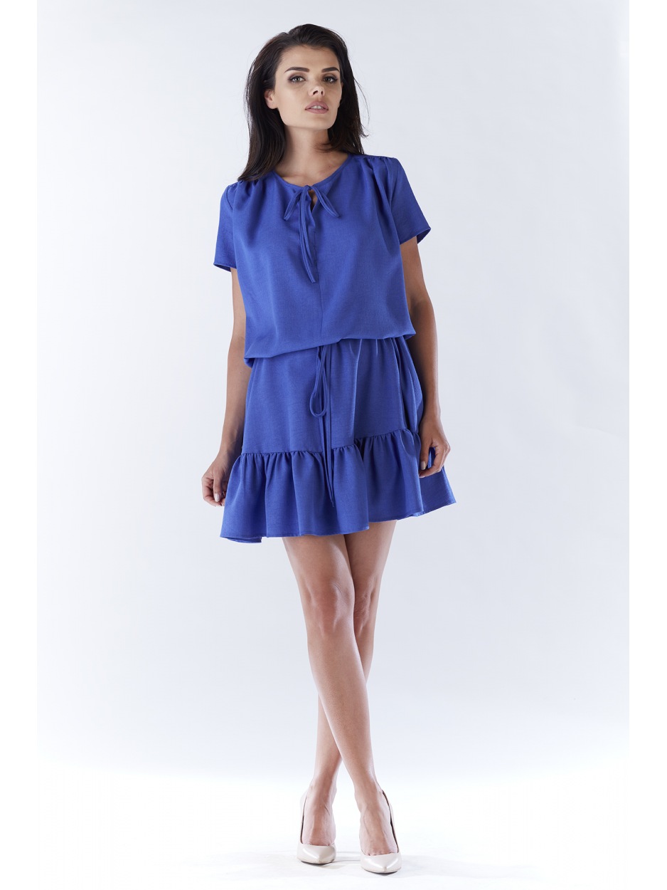 Sukienka A180 - Kolor/wzór: Niebieski - lewo