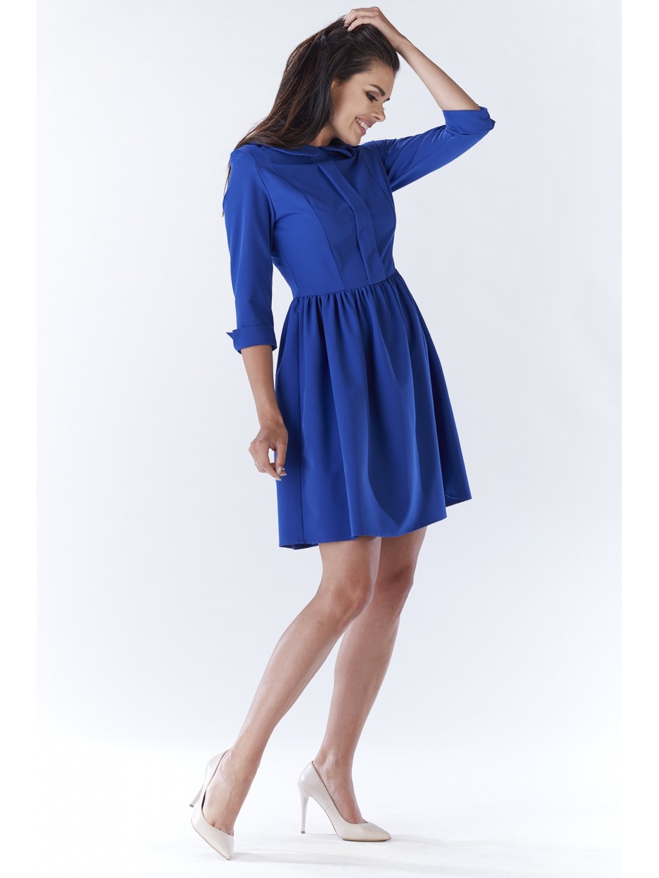Sukienka A183 - Kolor/wzór: Niebieski - tył