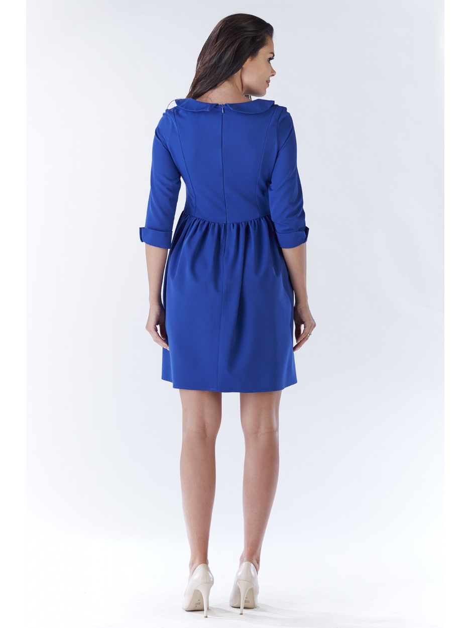 Sukienka A183 - Kolor/wzór: Niebieski - przód