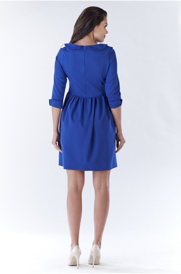 Sukienka A183 - Kolor/wzór: Niebieski - przód