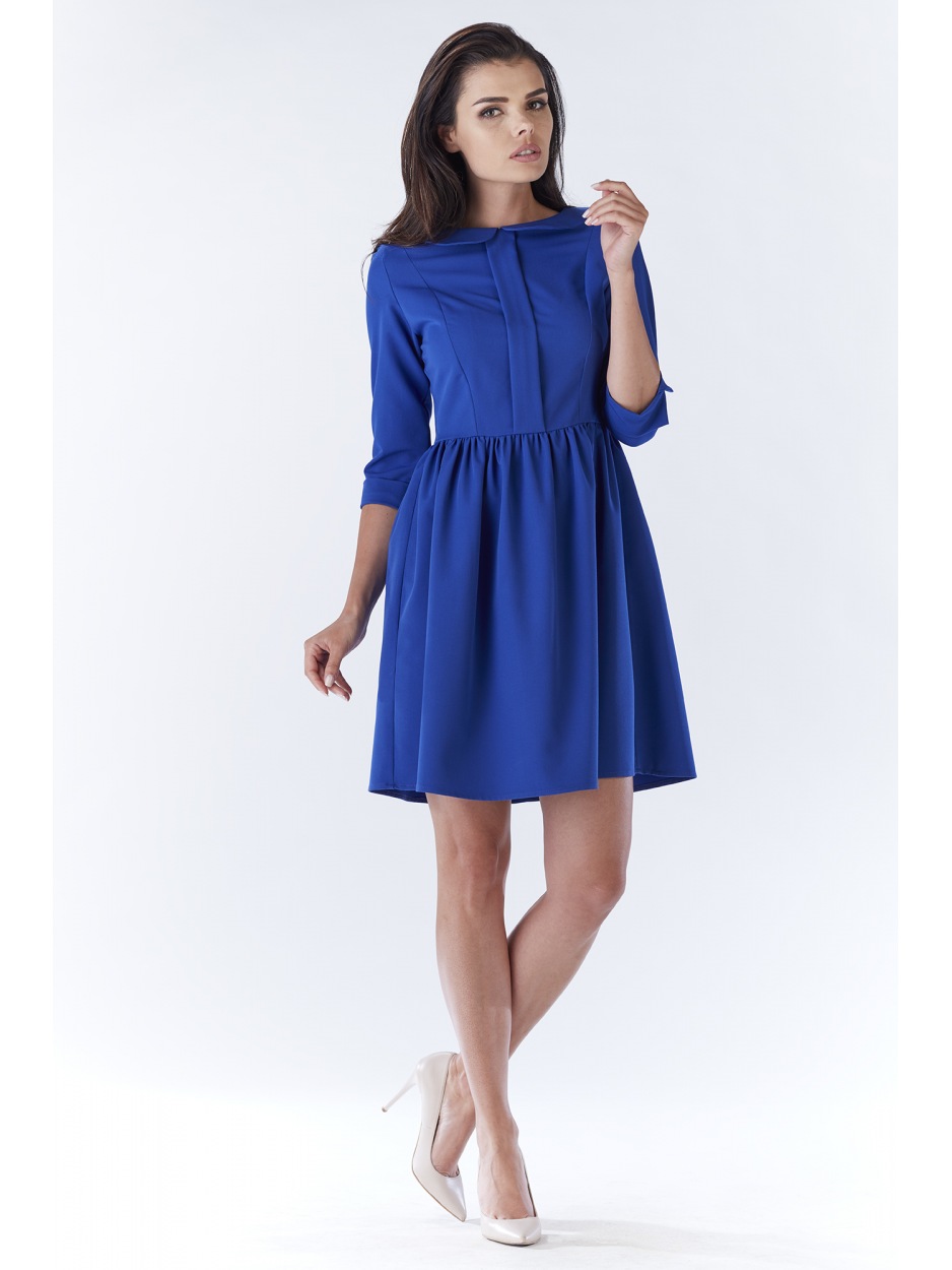 Sukienka A183 - Kolor/wzór: Niebieski - lewo