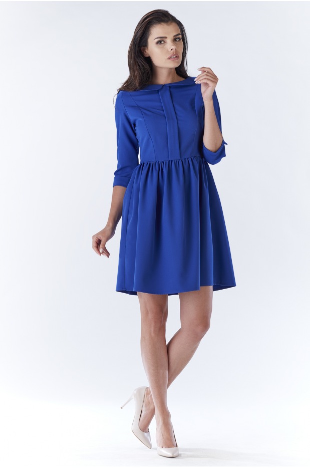 Sukienka A183 - Kolor/wzór: Niebieski - lewo