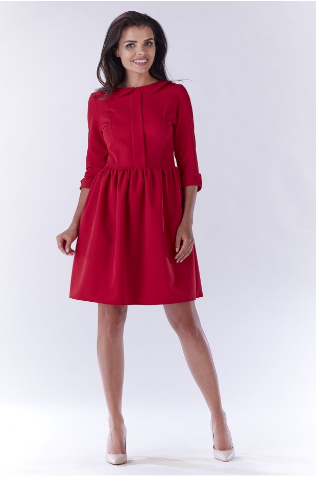 Sukienka A183 - Kolor/wzór: Czerwony