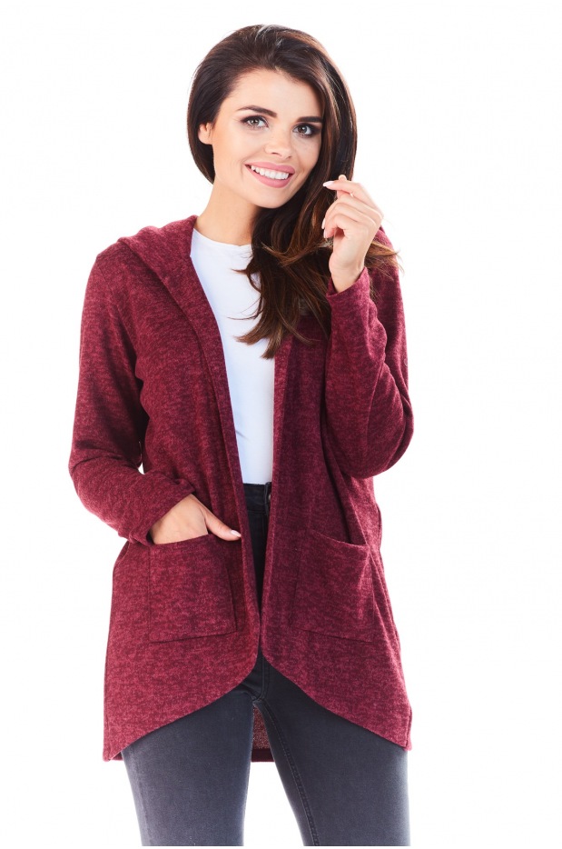 Sweter A196 - Kolor/wzór: Bordo