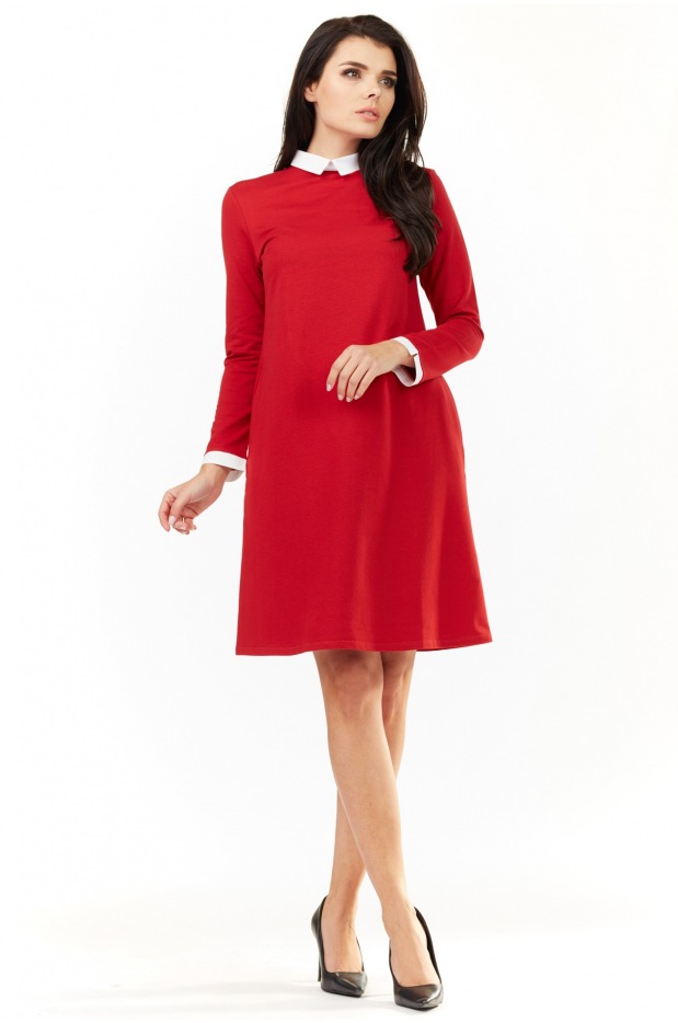 Sukienka A204 - Kolor/wzór: Czerwony