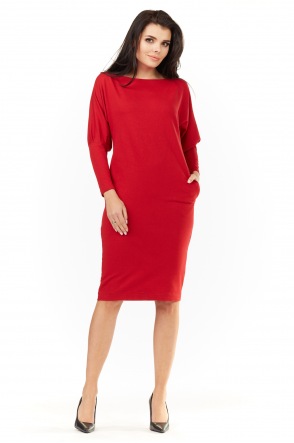 Sukienka A206 - Kolor/wzór: Czerwony