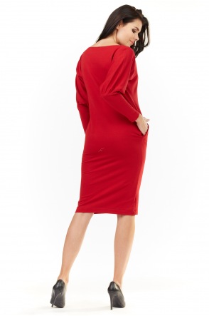 Sukienka A206 - Kolor/wzór: Czerwony