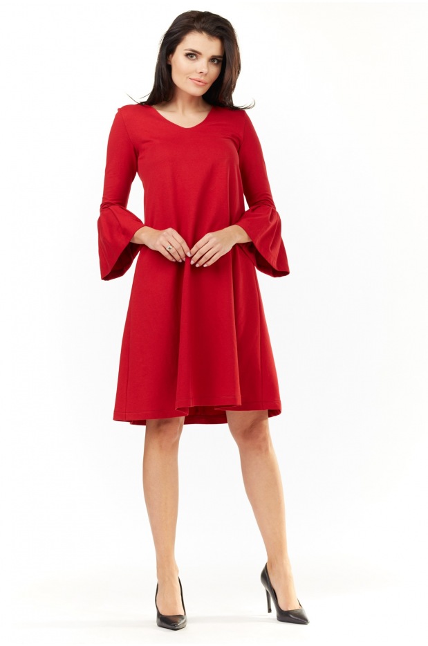 Sukienka A207 - Kolor/wzór: Czerwony