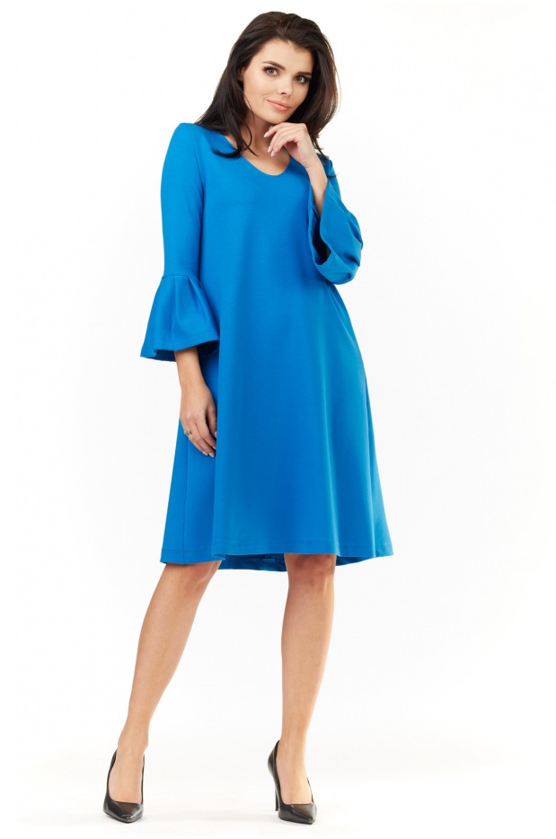 Sukienka A207 - Kolor/wzór: Niebieski - tył