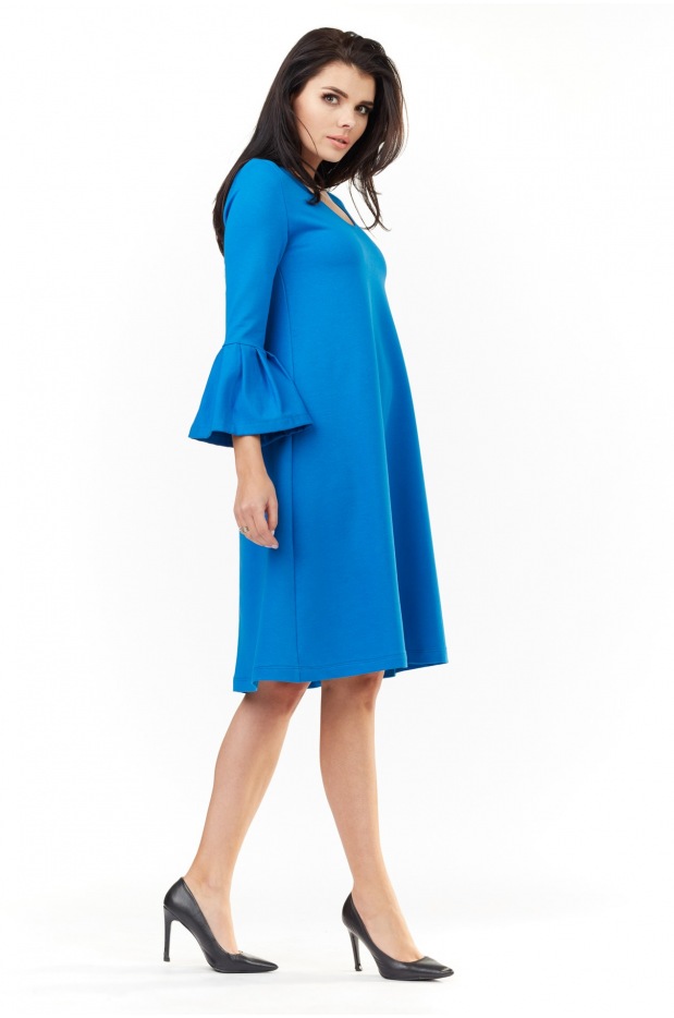 Sukienka A207 - Kolor/wzór: Niebieski - przód