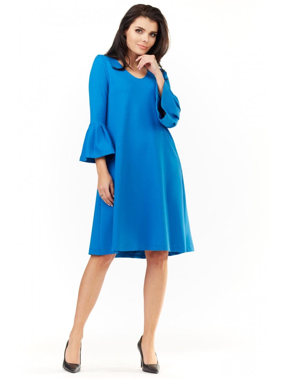 Sukienka A207 - Kolor/wzór: Niebieski - lewo