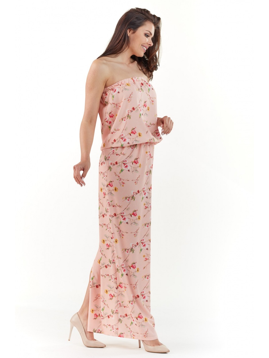 Sukienka A219 - Kolor/wzór: Róż - przód