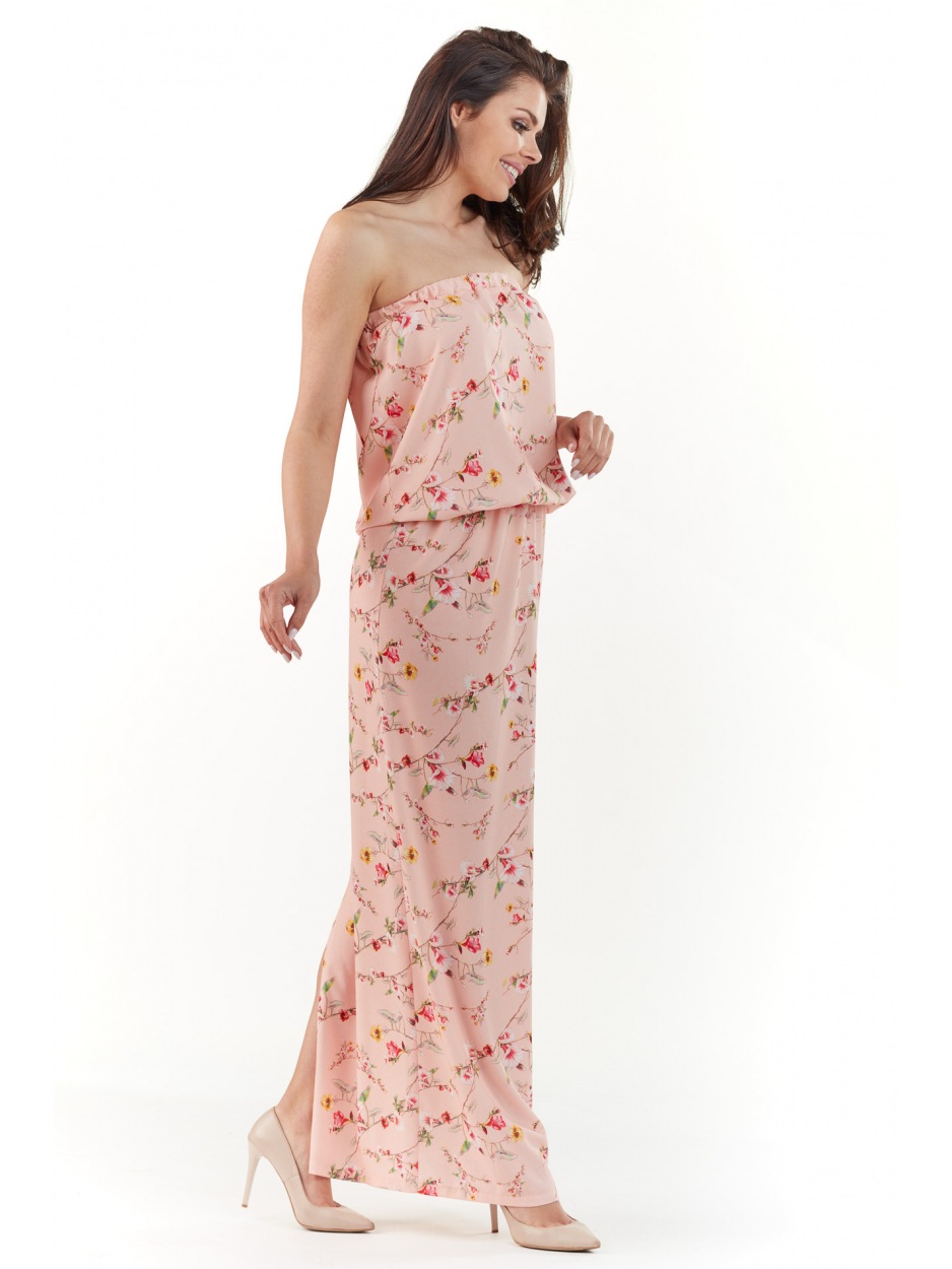 Sukienka A219 - Kolor/wzór: Róż - góra