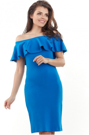 Sukienka A221 - Kolor/wzór: Niebieski