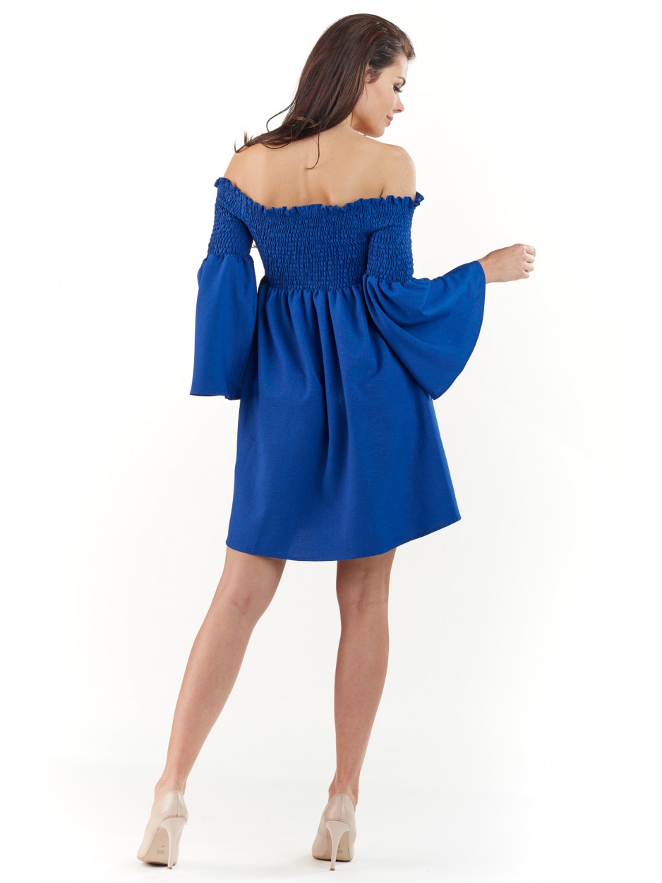 Sukienka A228 - Kolor/wzór: Niebieski - dół