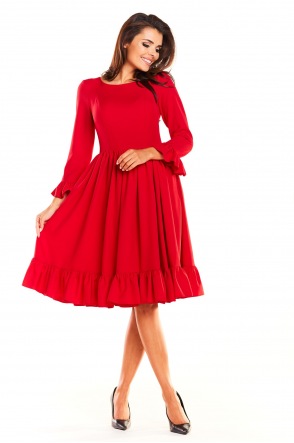 Sukienka A235 - Kolor/wzór: Czerwony