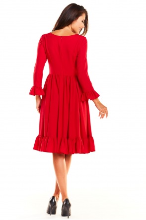 Sukienka A235 - Kolor/wzór: Czerwony